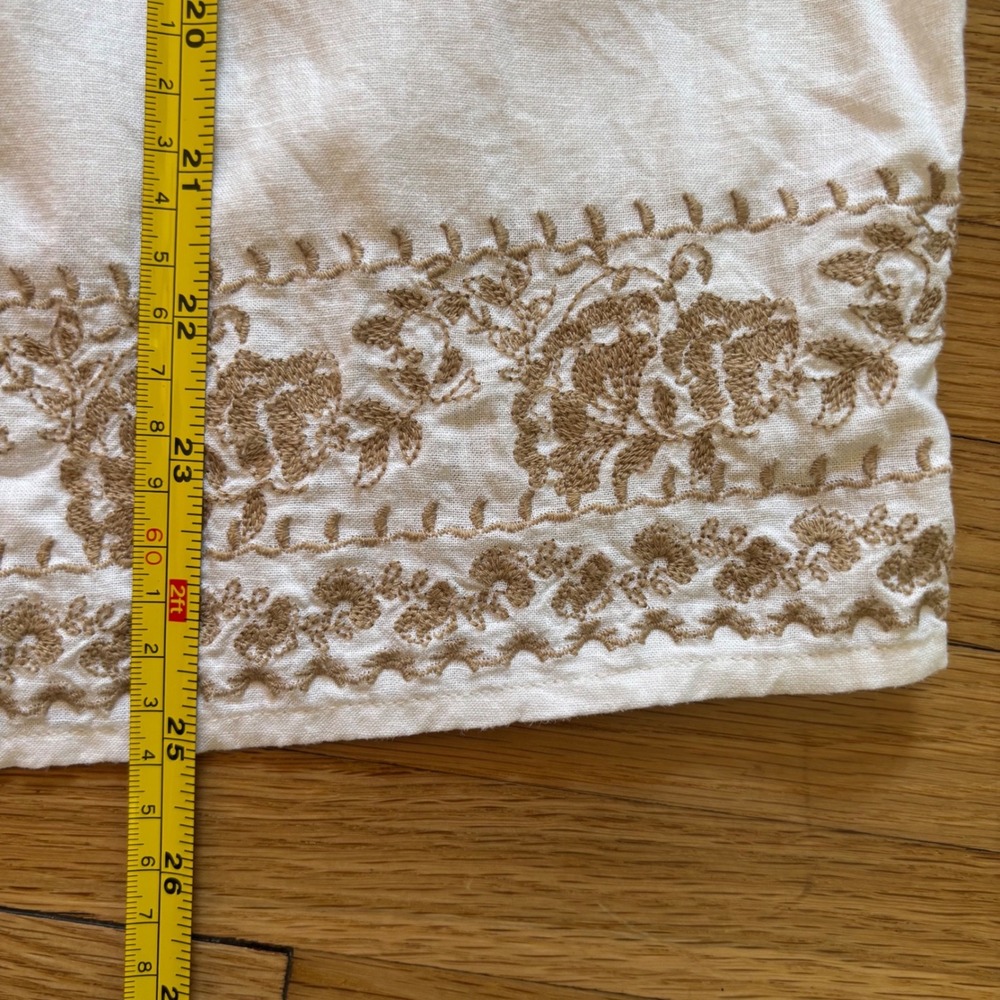 J. Jill Embroidered Tunic Top Women XL P Bell Sleeve Boho Linen Blend Cottage - Picture 10 of 11